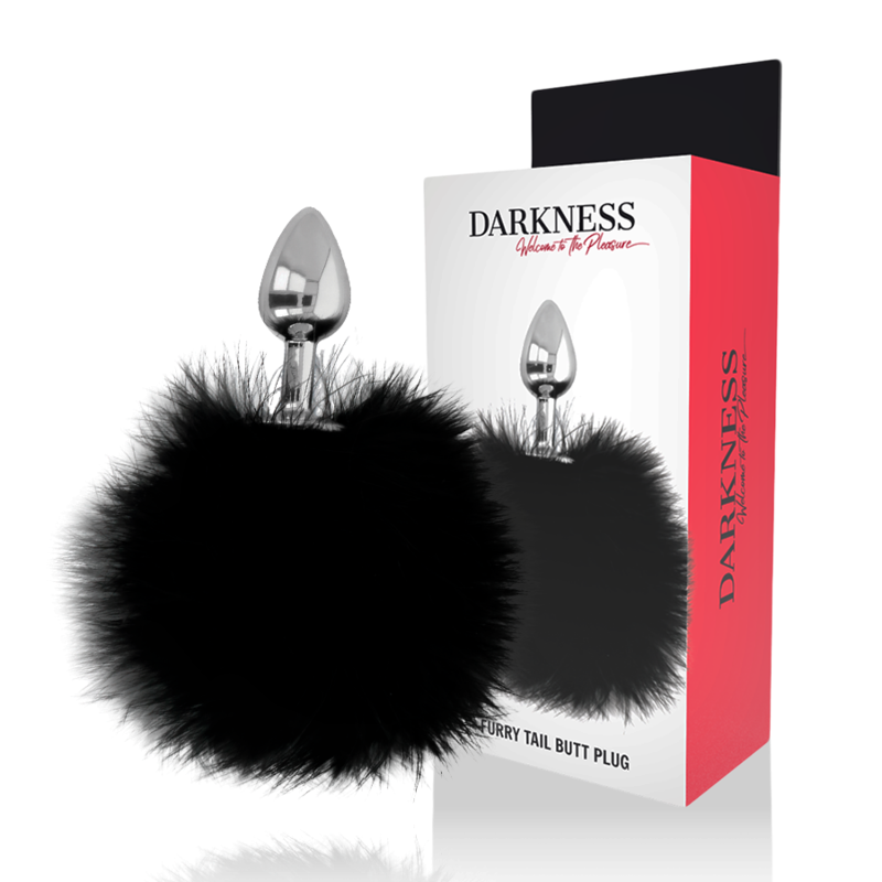 Darkness Furry Tail Butt Plug Preto