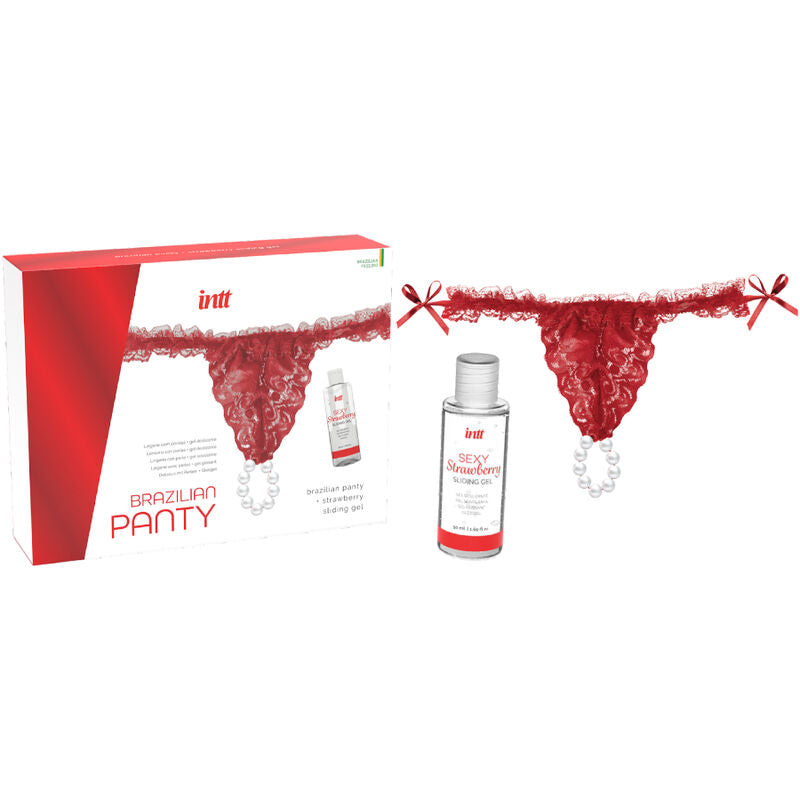 INTT - Brazilian Panty Kit (Lingerie + Gel Morango)