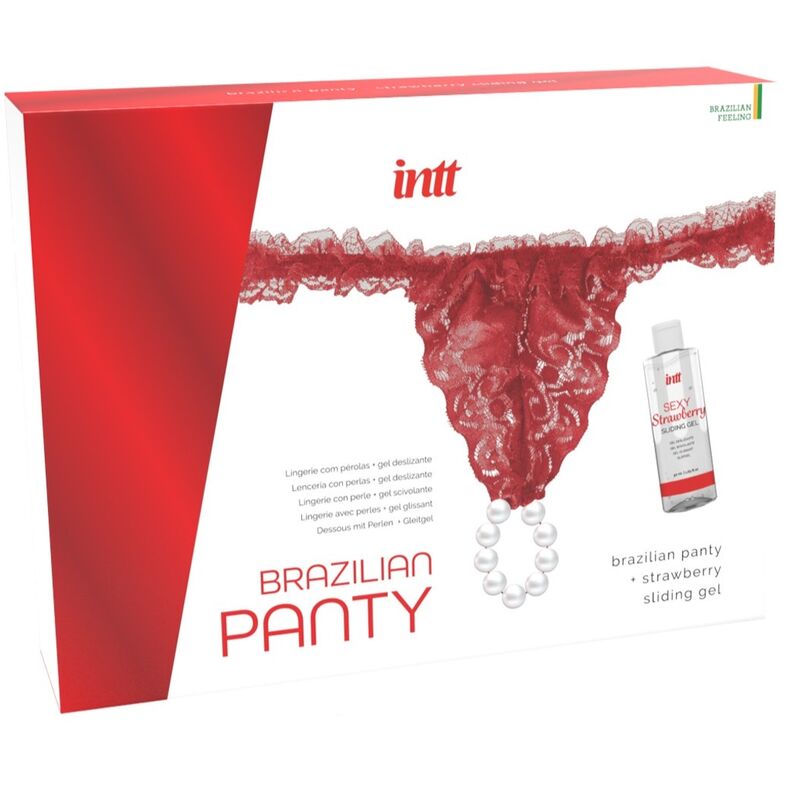 INTT - Brazilian Panty Kit (Lingerie + Gel Morango)