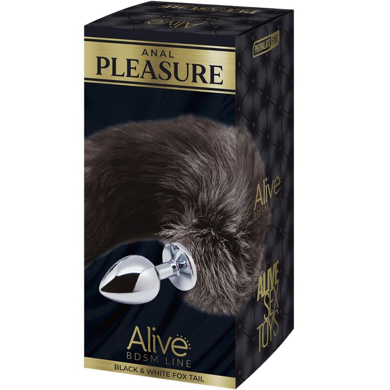 Alive BDSM Line - Anal Plug Black & White Fox Tail