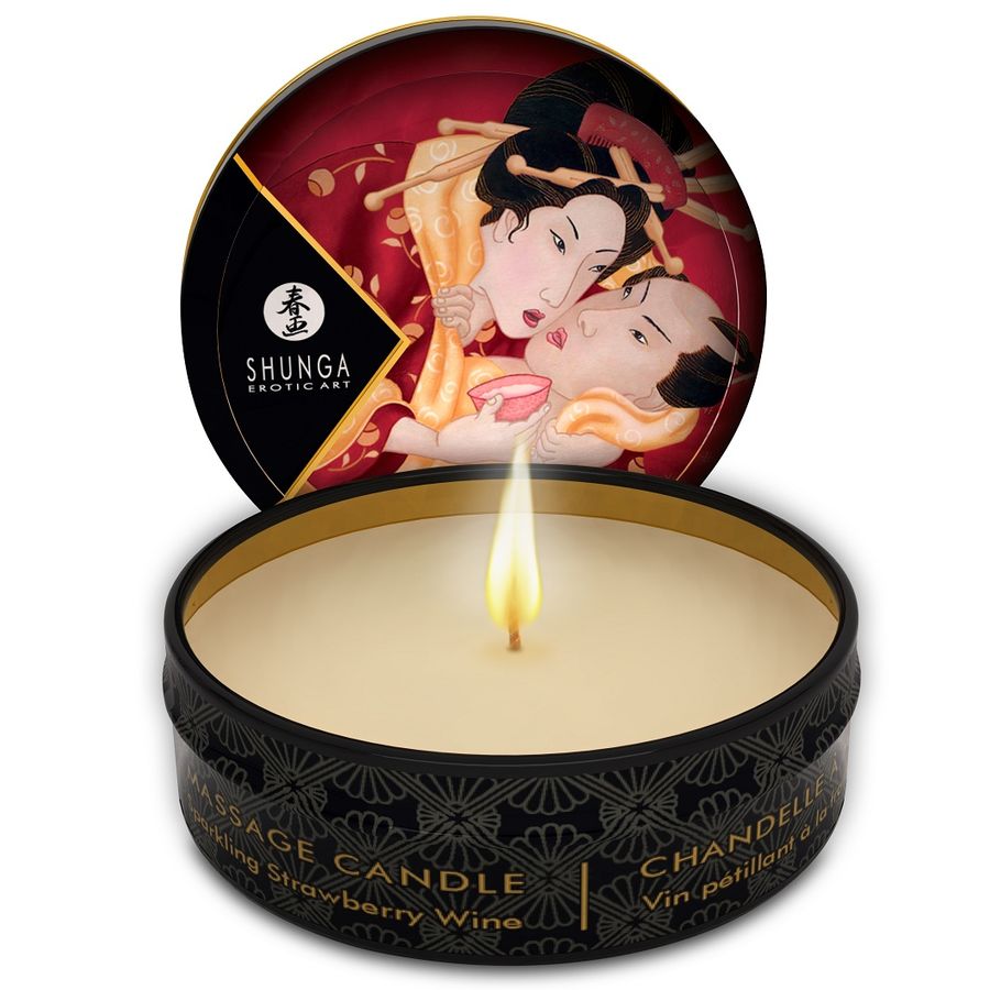 Shunga Massage Candle - Sparkling Strawberry Wine