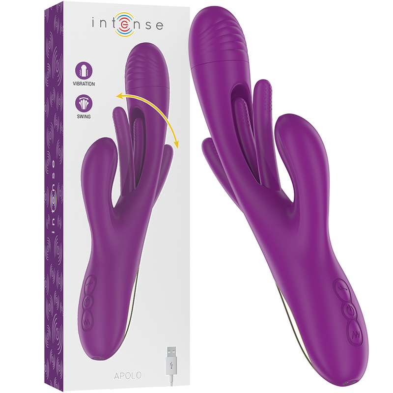INTENSE - APOLO VIBRADOR MULTIFUNO RECARREGVEL 7 VIBRAÃES COM LÃNGUA OSCILANTE ROXA