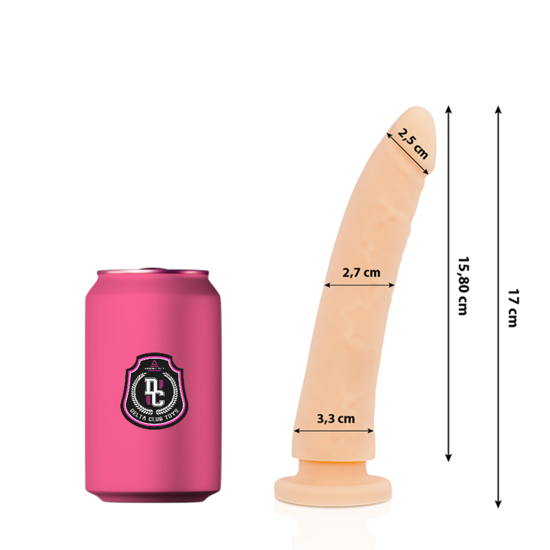 DELTA CLUB - BRINQUEDOS DILDO MÃDICO NATURAL SILICONE 17 CM -O- 3 CM