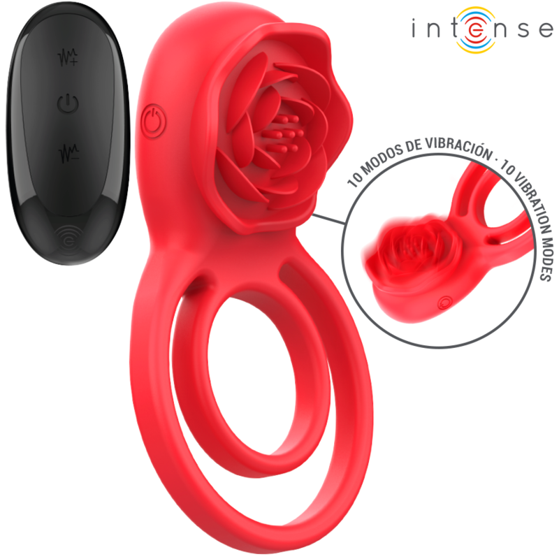 INTENSE - ESTIMULADOR GAIL ROSE 10 VIBRAÃÃES VERMELHO CONTROLE REMOTO