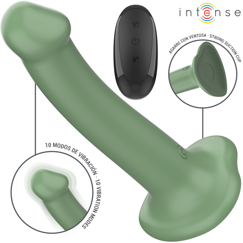 INTENSE - VIBRADOR BECCA COM VENTOSA 10 VIBRAÃÃES VERDE CONTROLE REMOTO