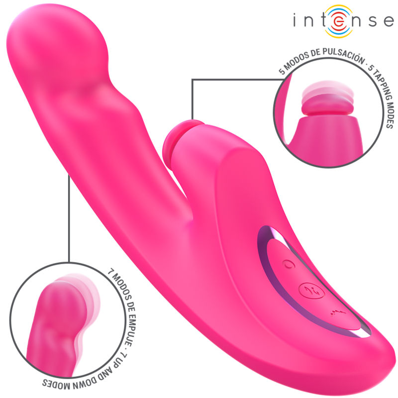 INTENSE - VIBRADOR EMI 13,5 CM MULTIFUNCIONAL 3 EM 1 10 VIBRAÃÃES ROSA