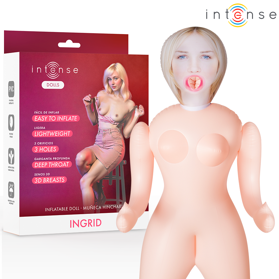 INTENSE DOLLS - INGRID BONECA INFLÃVEL COM TRÃS ORIFÃCIOS