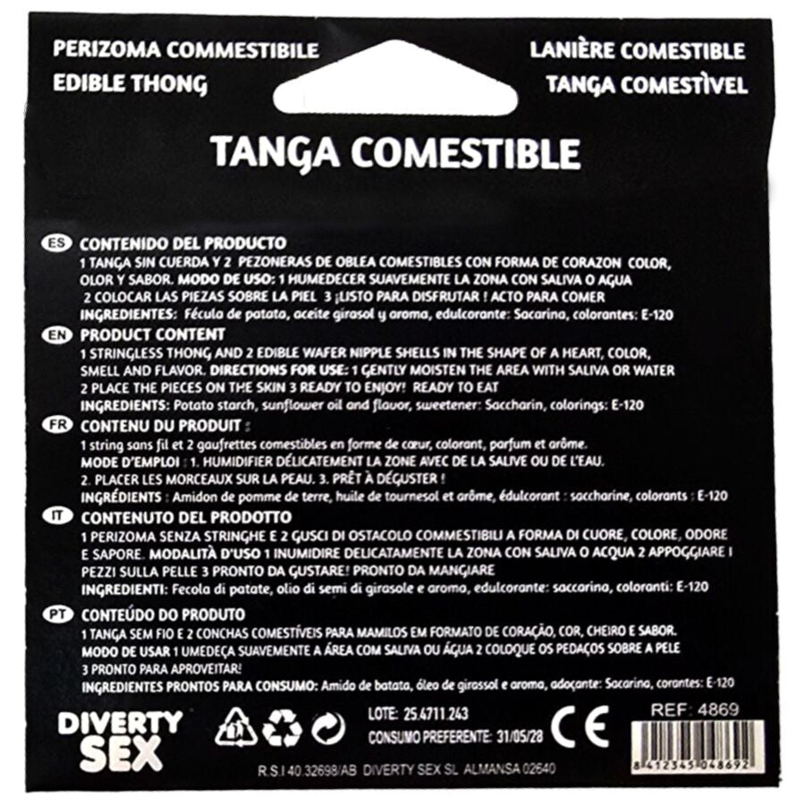 Tanga Comestível - Sabor Morango